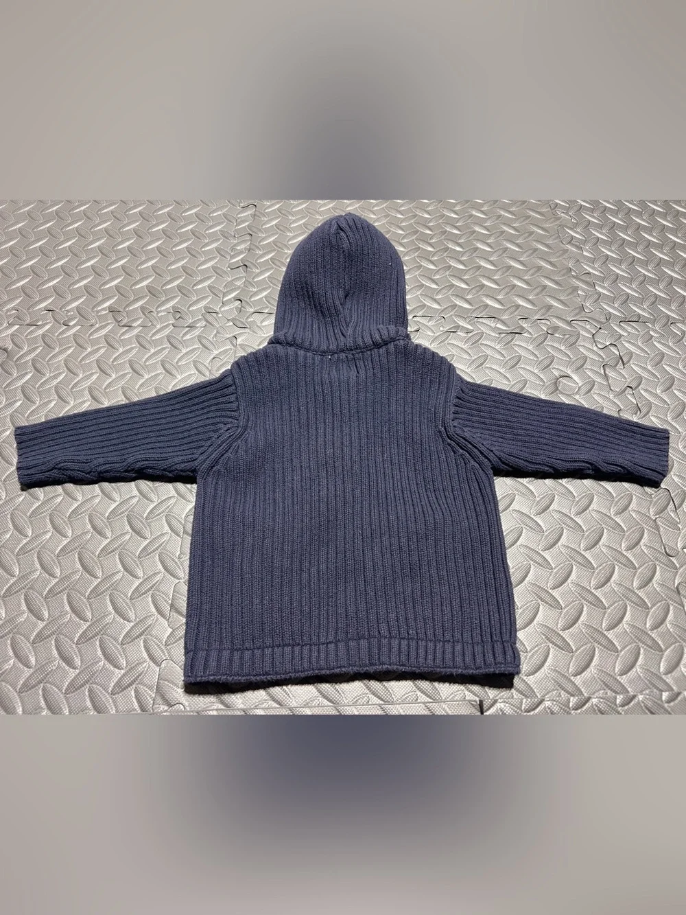 GAP Kids Ribbed Blue Hooded Jacket